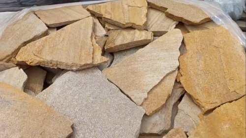 Плитняк златолит жёлтый для цоколя купить в Покачи