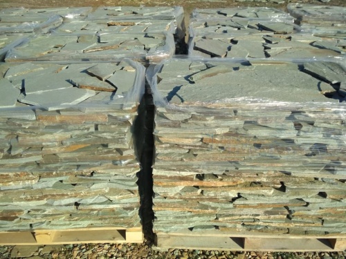 Плитняк златолит зелёный для цоколя, отмостки купить в Покачи